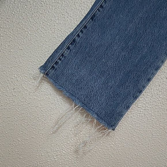 NWOT Aeropostale Boyfriend Flare Jean Raw Hem Blue Medium Wash Cotton Baggy SZ 8 - Picture 8 of 11